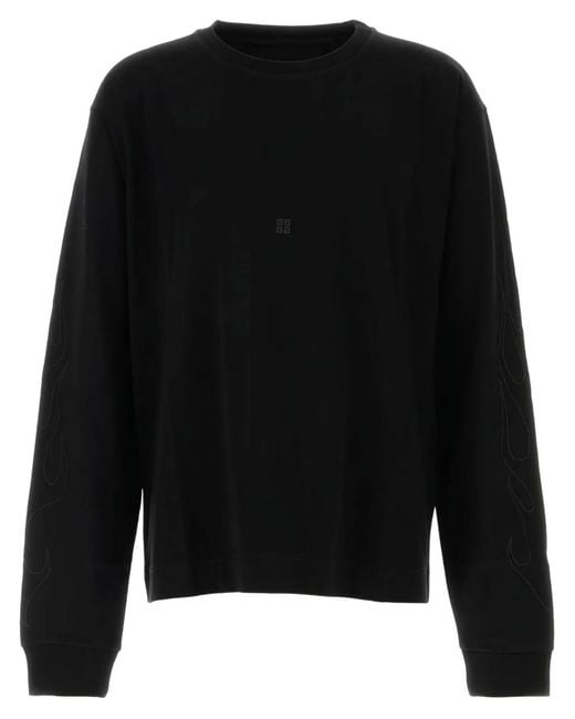 Givenchy Black Flame-Graphic T-Shirt for men