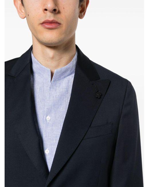 Lardini Blue Single-breasted Wool Blazer for men