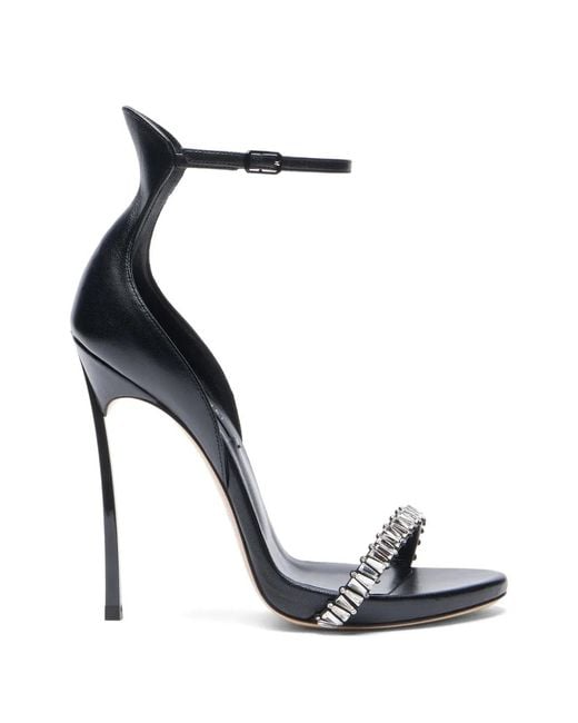 Casadei White Rhinestone-Embellished Sandals