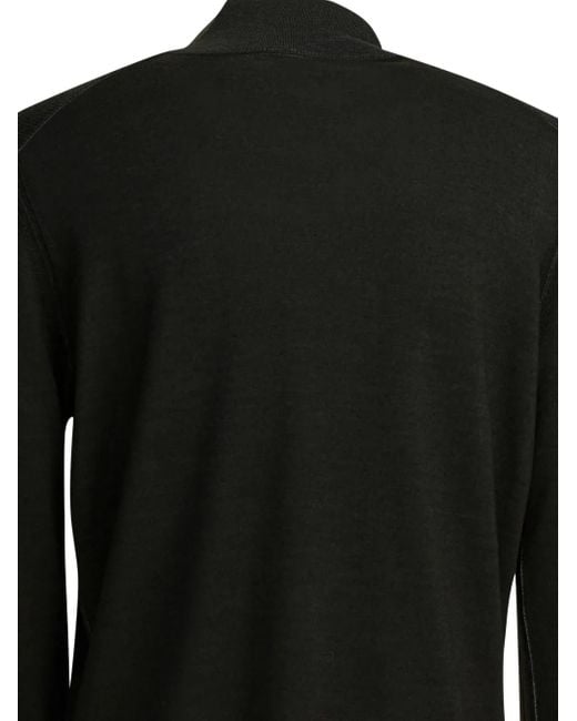 メンズ C P Company Wool Zip-up Sweater Black