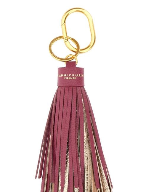 Gianni Chiarini Pink Fringed Keychain