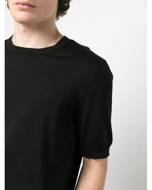 Fileria Black Short-Sleeved Cotton Jumper for men