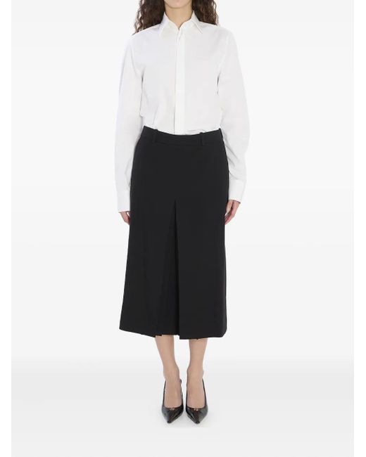 Saint Laurent Black Pleated-Detail Wool Trousers
