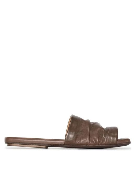 Marsèll Brown Tavola Ruched Flat Sandals