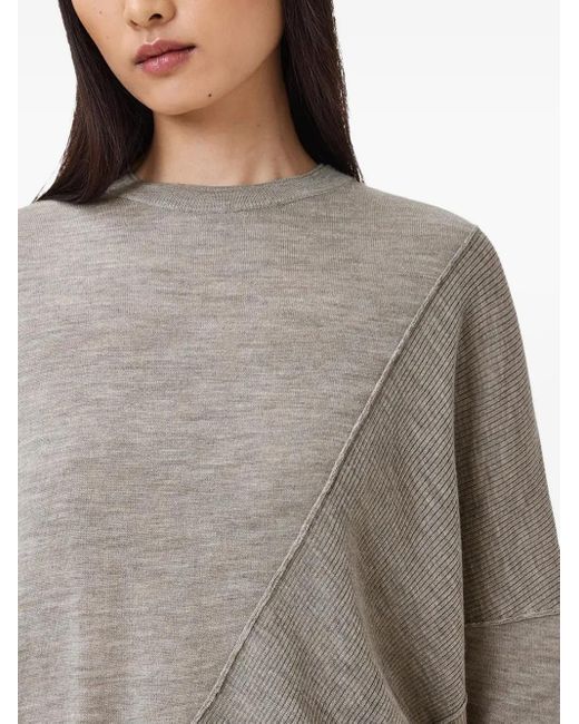 AllSaints Gray Isla Crew-Neck Sweater