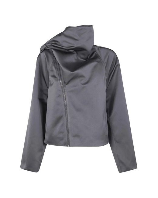 Rick Owens Gray Zip-Up Jacket