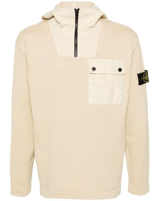 Stone Island Natural Compass-badge Hooded Jumper for men