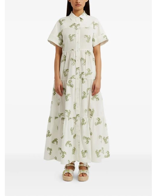 Erdem White Short-Sleeve Shirt Dress