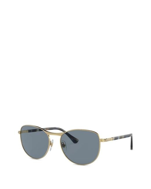 Persol Gray Diamond-Pattern Geometric-Frame Sunglasses