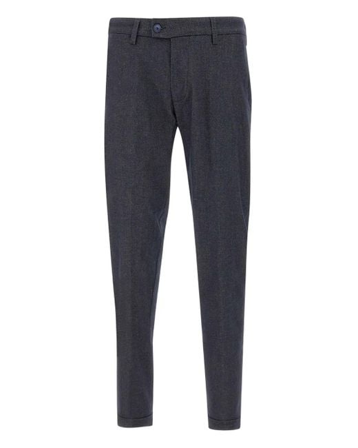 Re-hash Blue Mucha10 Belt-Loops Button Trousers for men