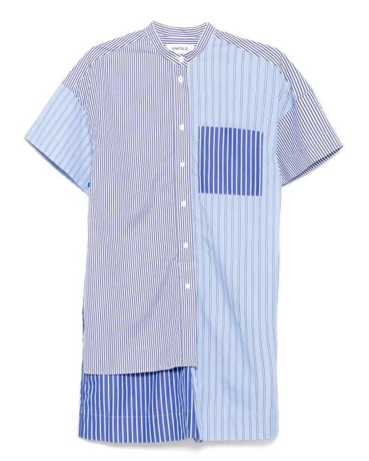Enfold ストライプ ロンパース Blue