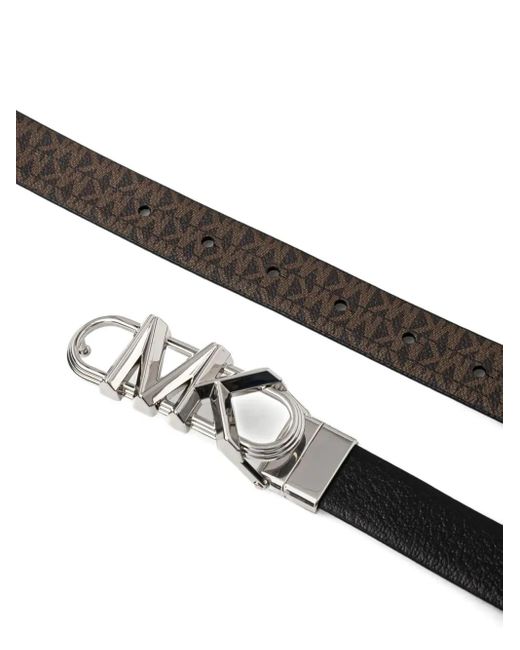 MICHAEL Michael Kors Black Logo-Buckle Belt