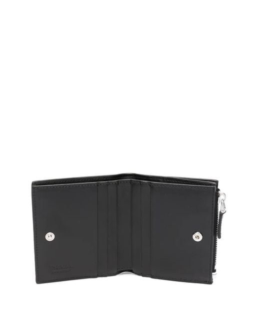 Prada White Logo-Print Leather Wallet for men