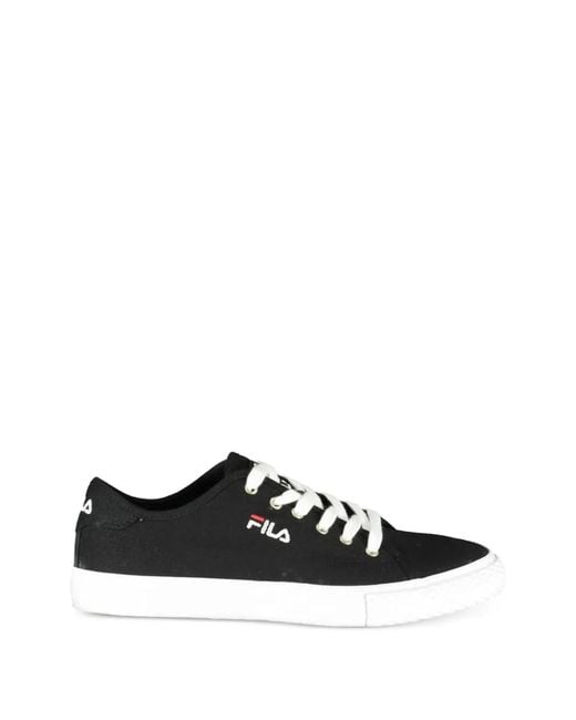 Fila White Canvas Lace-Up Sneakers for men