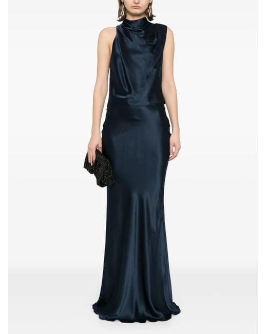 Michelle Mason Blue Open Back Top