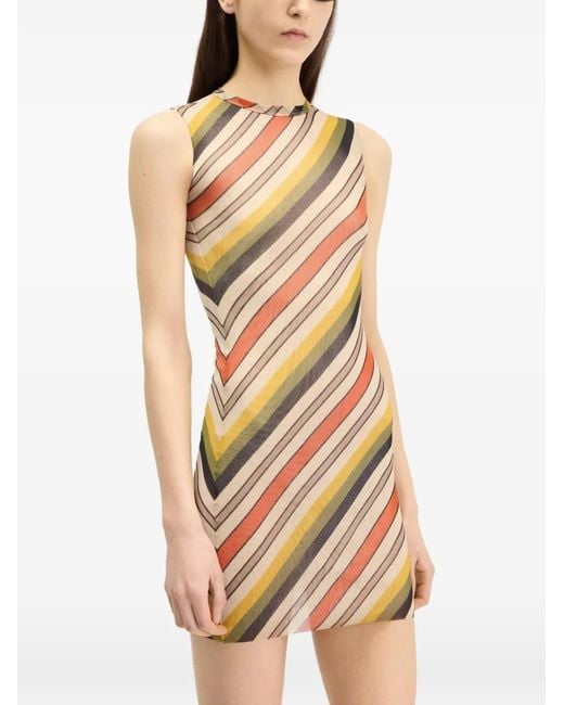 Jean Paul Gaultier White Retro Stripe Short Dress