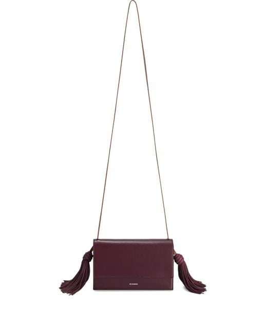 Jil Sander Purple Tassel-Detailed Cross Body Bag