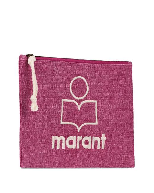 Isabel Marant Purple Small Netia Cotton Clutch Bag