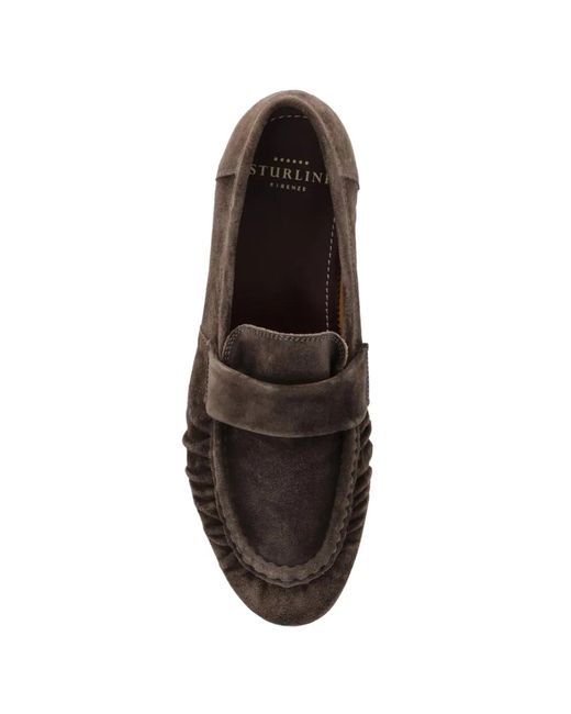 STURLINI FIRENZE White Suede Strap Loafers for men