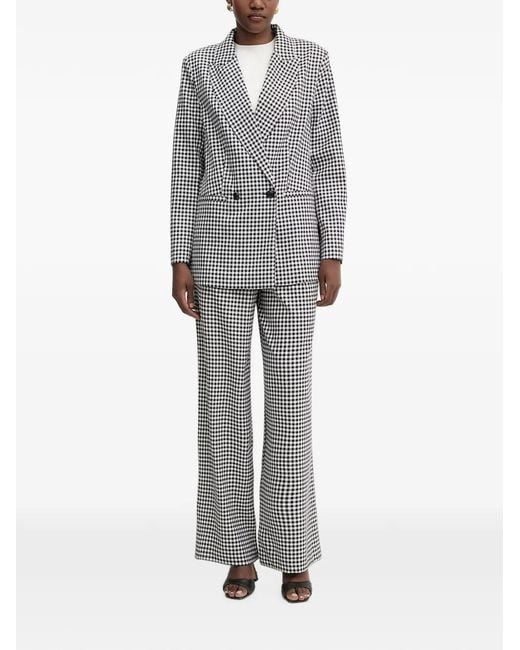 Morgan Gray Gingham Double-Breasted Blazer