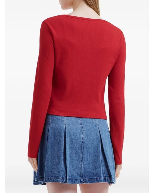 Chocoolate Red Buttoned Cardigan