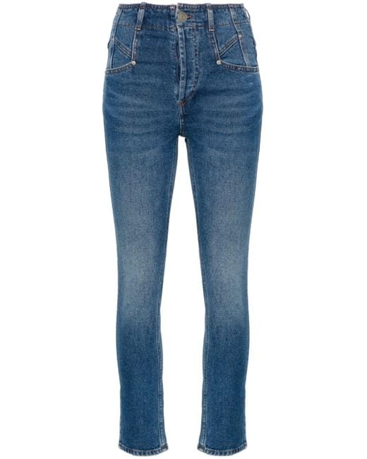 Isabel Marant Blue Niliane High-waisted Skinny Jeans