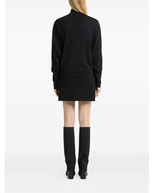 Courreges Black Cut-Out Off-Shoulder Sweater