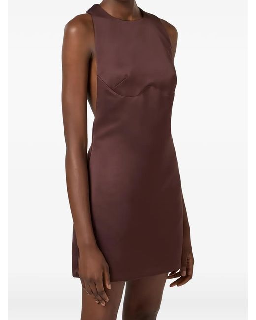 Elisabetta Franchi Blue Halterneck Chain-Link Mini Dress