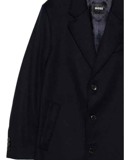 Boss Black Single-Breasted Coat for men