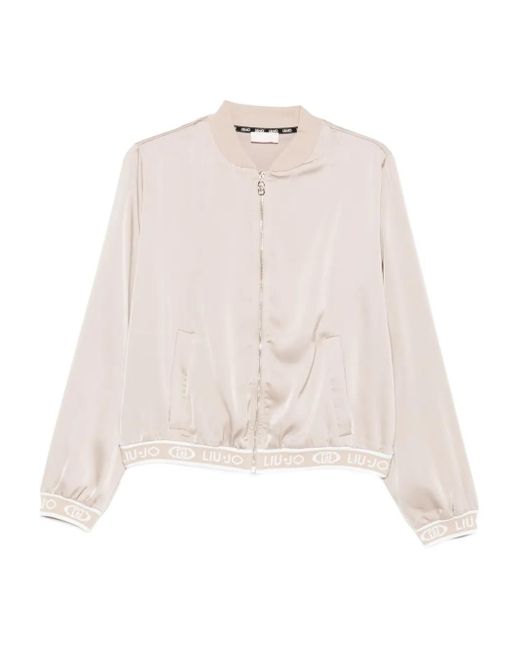 Liu Jo White Zip-Up Bomber Jacket