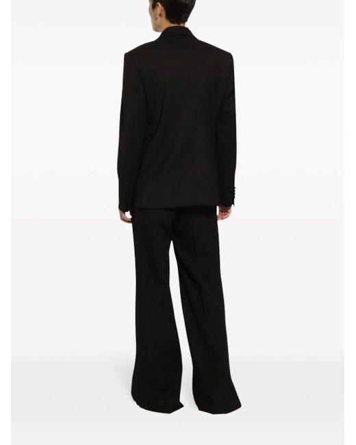 Dolce & Gabbana Black Floral-appliqué Single-breasted Suit for men