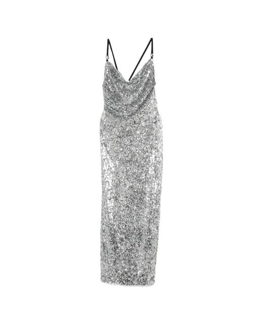 Coperni White Sequin-Embellished Maxi Dress