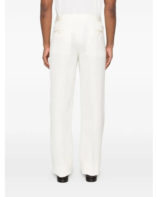 Lardini White Straight Trousers for men