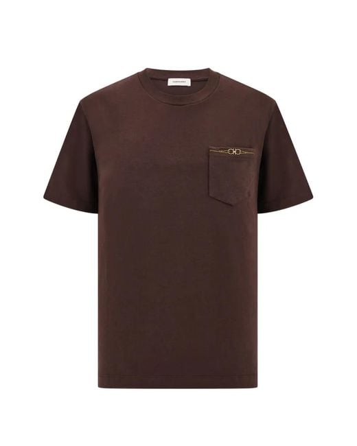 Ferragamo Brown Jersey T-Shirt for men