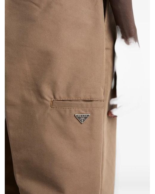 Prada Brown Technical Canvas Pants for men