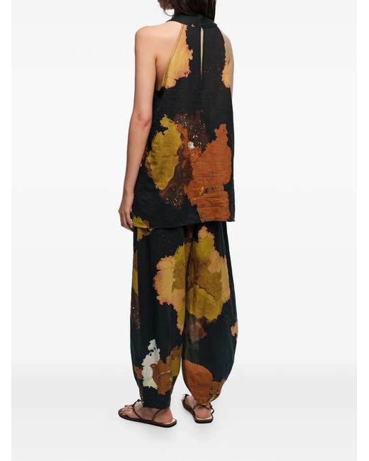 Bimba Y Lola Blue Blot Print Trousers