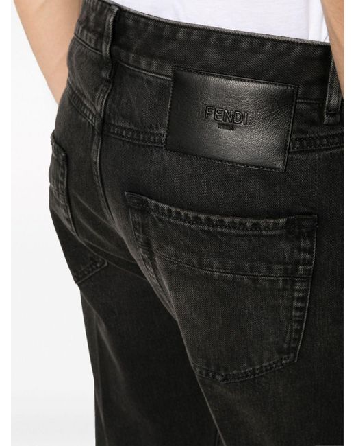 Fendi Black Straight-cut Jeans for men