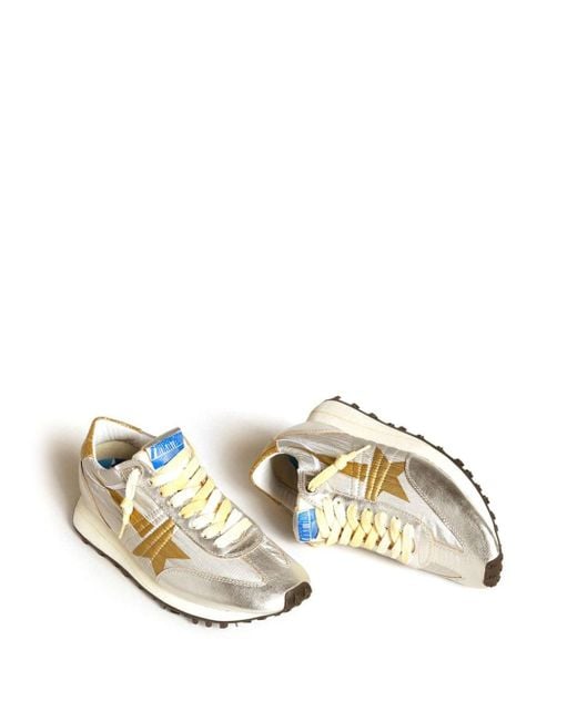 Golden Goose Deluxe Brand White Star Printed Glitter Trainers