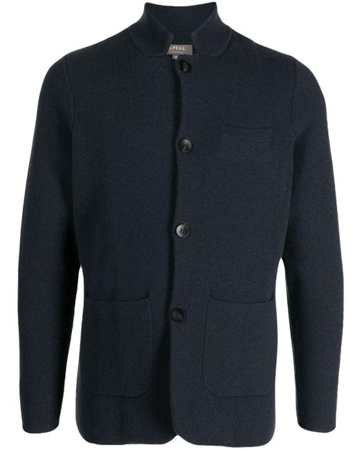 N.Peal Cashmere Blue Milano Buttoned-up Cashmere Cardigan for men