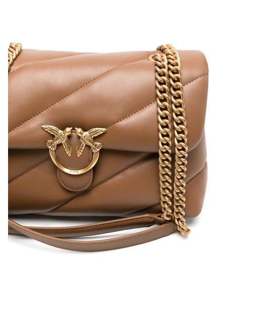 Pinko White Love Birds Quilted Shoulder Bag