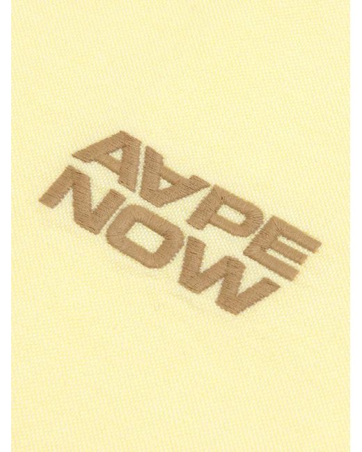 Aape By A Bathing Ape Yellow Embroidery Shirt for men