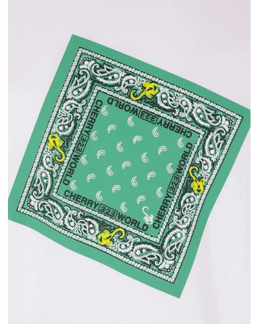 Cherry World Green Bandana Graphic-Print T-Shirt for men