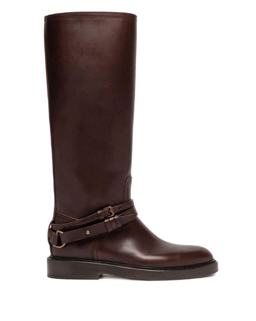 Buttero Brown Knee-high Leather Boots