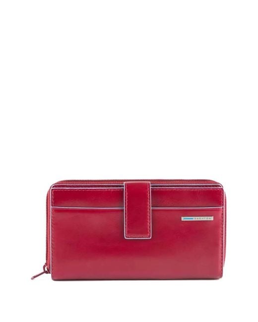 Piquadro Red Coin Leather Wallet
