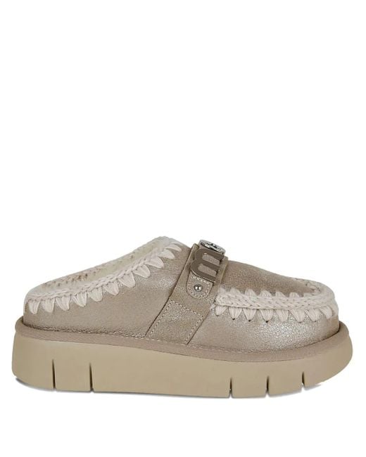 Mules À Boucle Logo Mou en coloris Gray