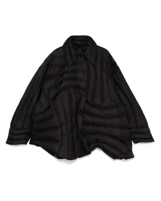 JNBY Blue Irregular Tangent Mid-Length Puffer Jacket