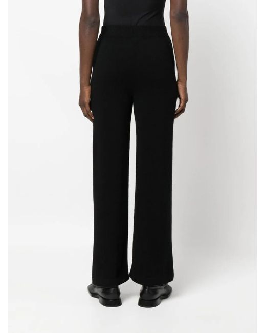 Barrie Black Straight-Leg Knitted Trousers