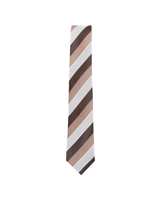 Tagliatore White Striped Tie for men