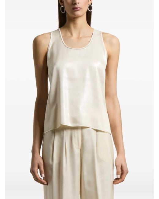 Peserico Gray Silk-Crepe Top