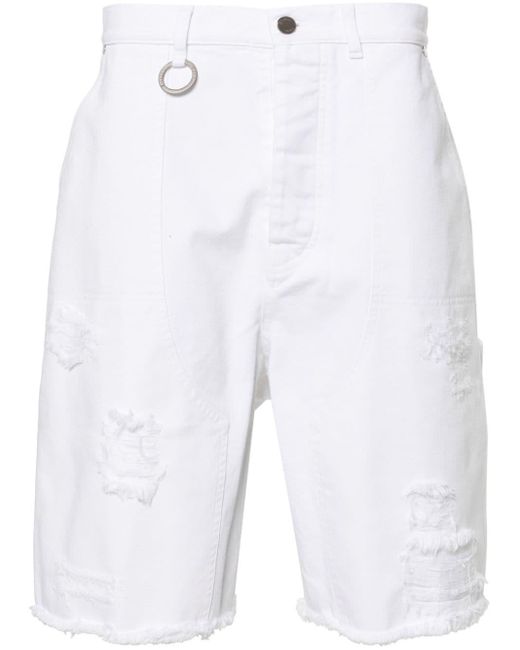 Etudes Studio Friche Jeans-Shorts im Distressed-Look in White für Herren